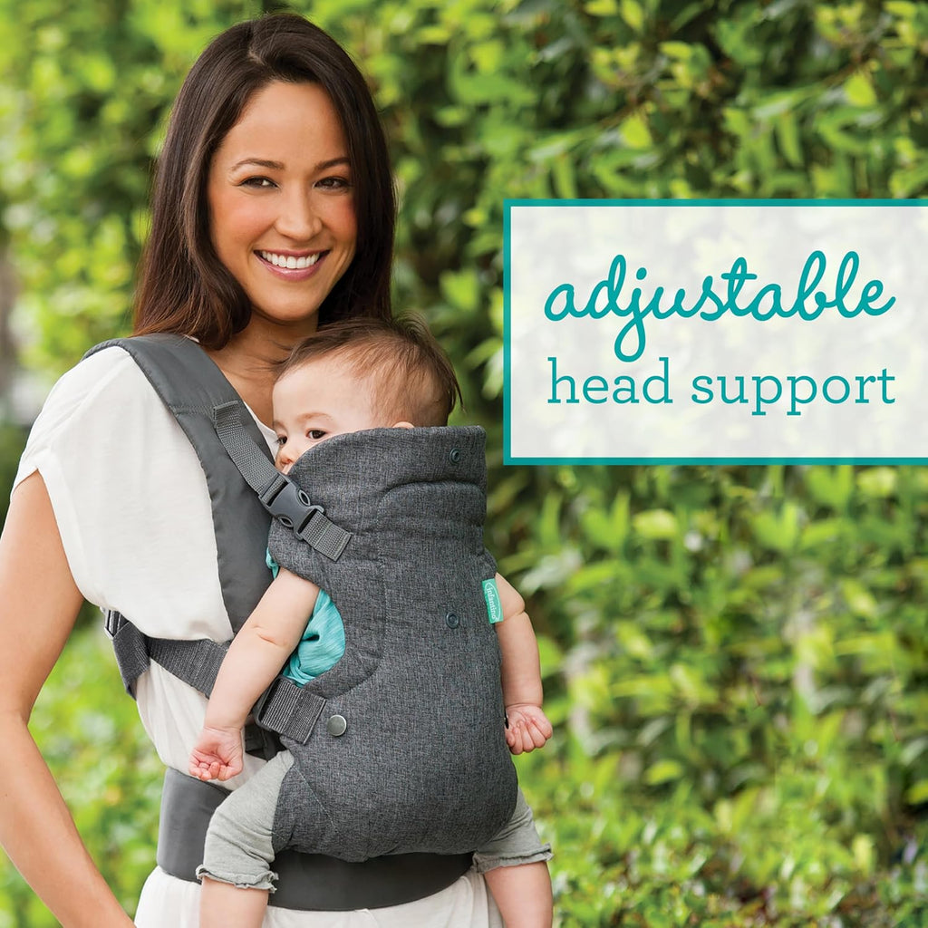 Flip Advanced 4-in-1 Ergonomic Baby Carrier - Versatile Convertible Front & Back Carrier for Newborns to Toddlers (3.6-14.5 kg) in Stylish Grey