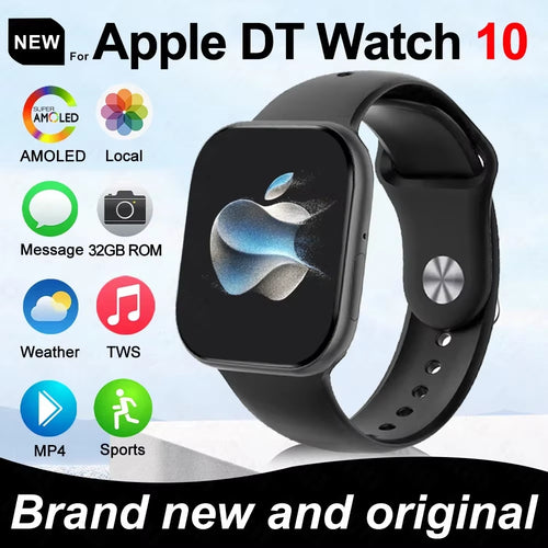 2026 New Original for Apple DT Watch 10 Smart Watch Men AMOLED 4GB Memory Music 3D Surround BT Call Waterproof Smart Watch Woman