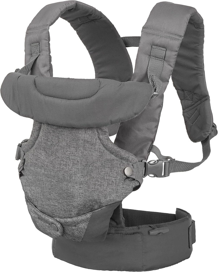 Flip Advanced 4-in-1 Ergonomic Baby Carrier - Versatile Convertible Front & Back Carrier for Newborns to Toddlers (3.6-14.5 kg) in Stylish Grey