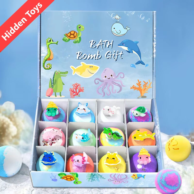 Dive into Fun with 12Pcs Ocean-Themed Bath Balls – Discover Hidden Toys and Enjoy Scented Relaxation!