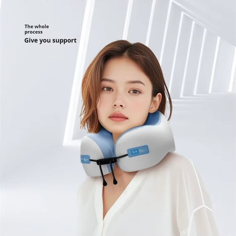 U-Shaped Memory Foam Neck Pillow for Travel and Sleep - Massage Support for Cervical Health and Comfort