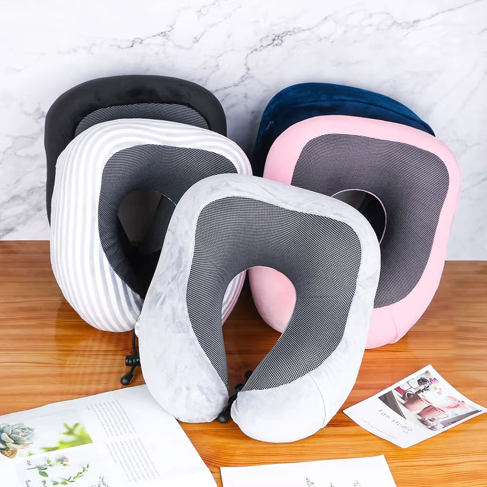 U-Shaped Memory Foam Travel Pillow for Neck Support and Comfort