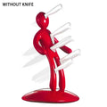 ABS Material Creative Multifunctional Stainless Steel Humanoid Knife Holder Set Storage Rack for Kitchen without Knife