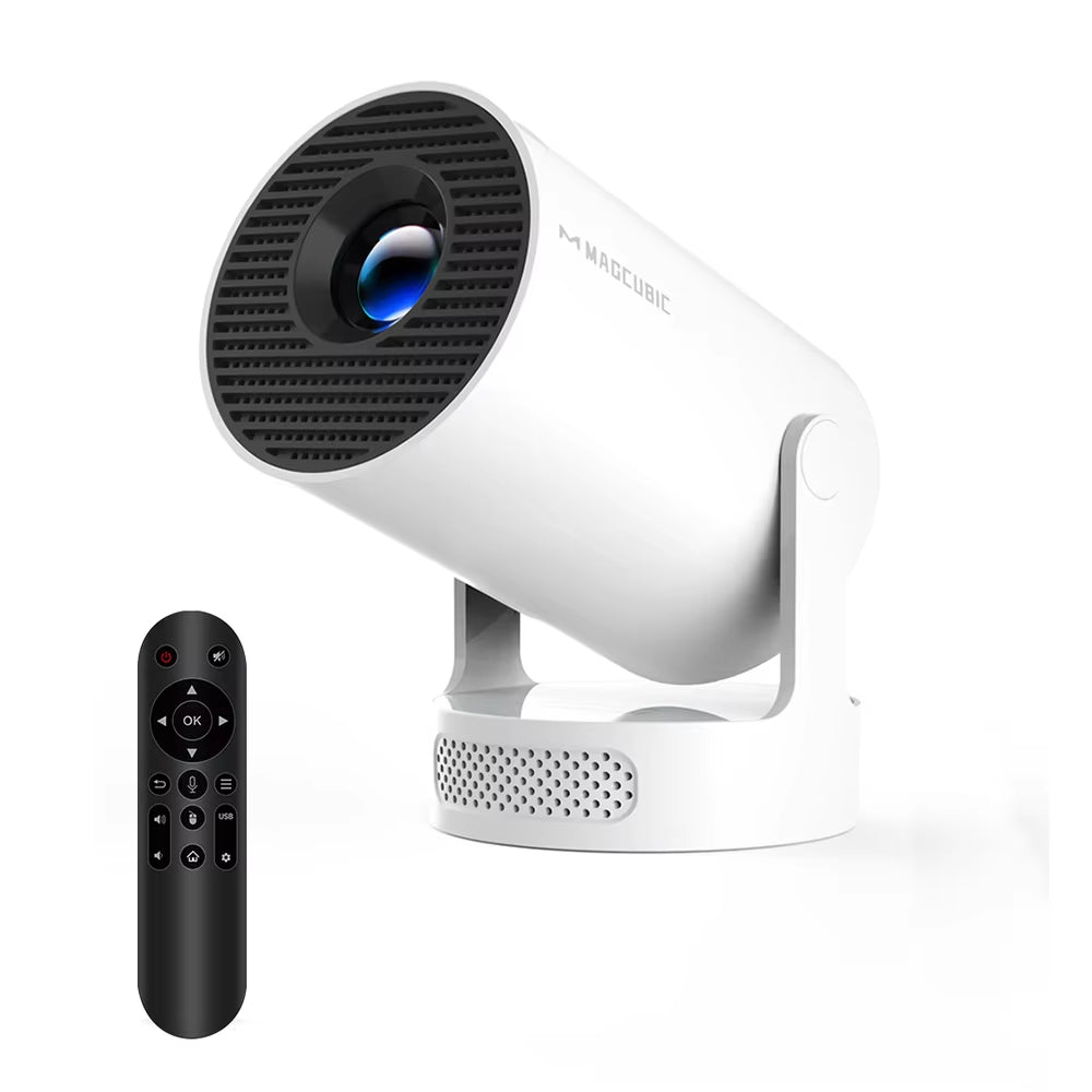 8K HY300 Pro Projector with Integrated 5W Speaker, 1280x720P Resolution, Android 14, 8000 Lumens Brightness, WiFi 6, Bluetooth 5.4, Portable Outdoor Design