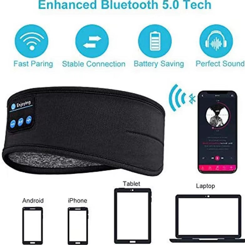 Bluetooth Sleep Headphones Eye Mask - Comfortable Wireless Music Earphones for Restful Nights