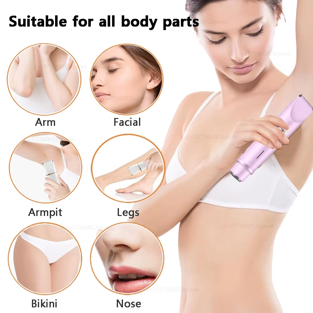 Effortless Hair Removal for Women - Rechargeable Electric Razor for Smooth Skin on Face, Legs, and Bikini Area
