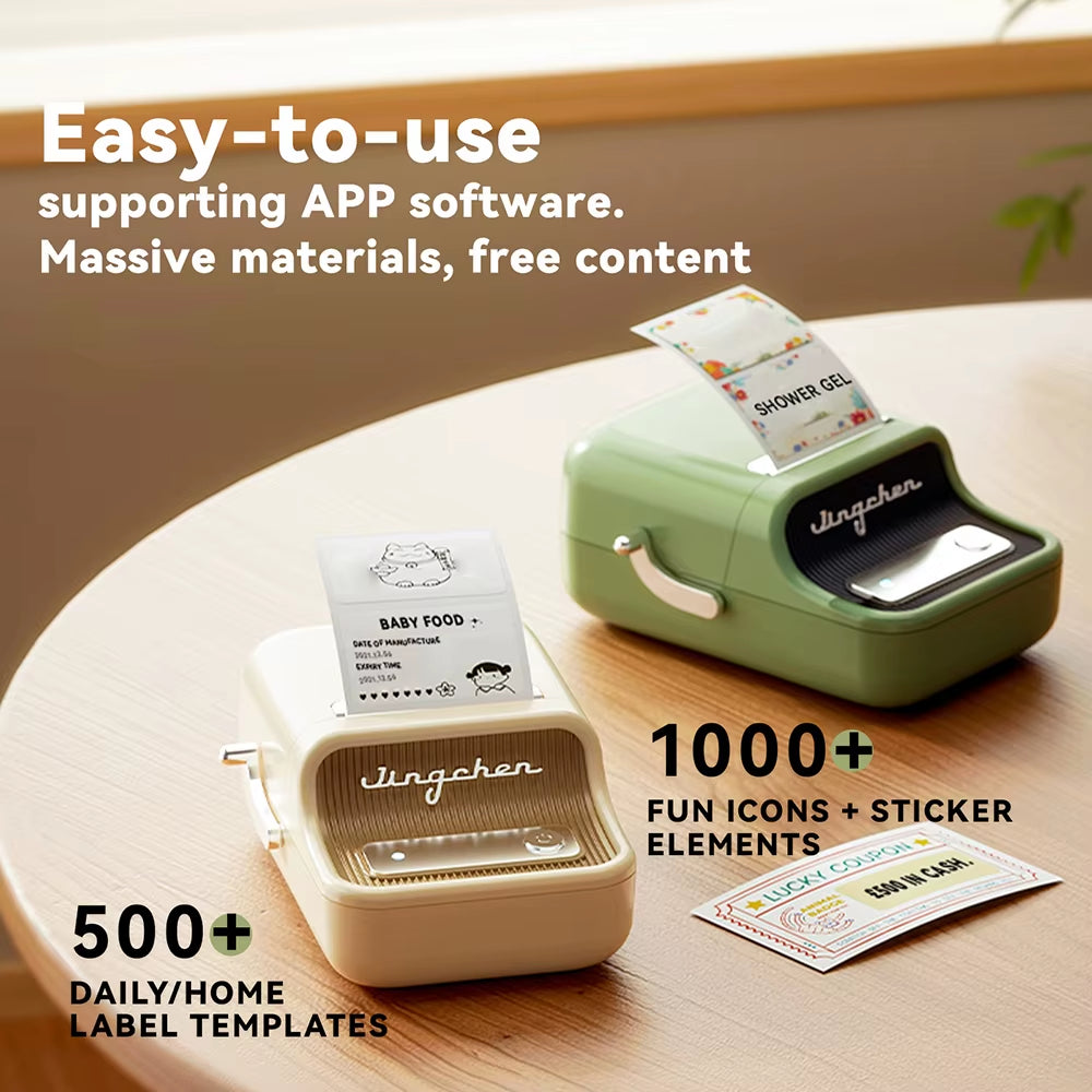 B21 Portable Thermal Printer - Wireless 1500mAh Bluetooth Sticker Maker for Clothing and Jewelry Labels