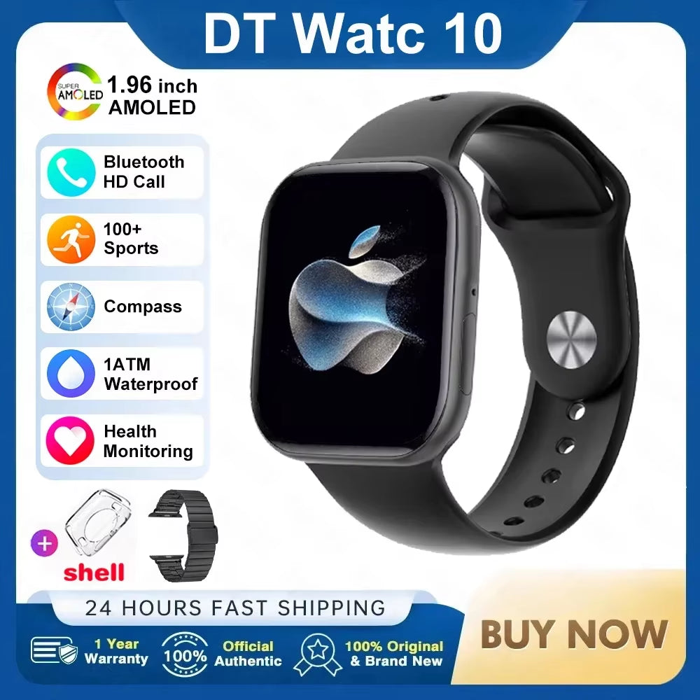 2026 New Original for Apple DT Watch 10 Smart Watch Men AMOLED 4GB Memory Music 3D Surround BT Call Waterproof Smart Watch Woman