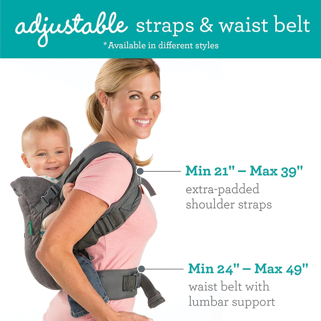 Flip Advanced 4-in-1 Ergonomic Baby Carrier - Versatile Convertible Front & Back Carrier for Newborns to Toddlers (3.6-14.5 kg) in Stylish Grey