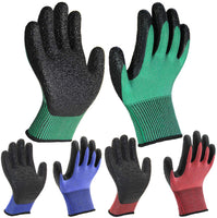 3 Pairs of Ultra-Grip Gardening Gloves - Non-Slip Latex Coated, Versatile and Colorful for House, Car Cleaning, Fishing, and Outdoor Use