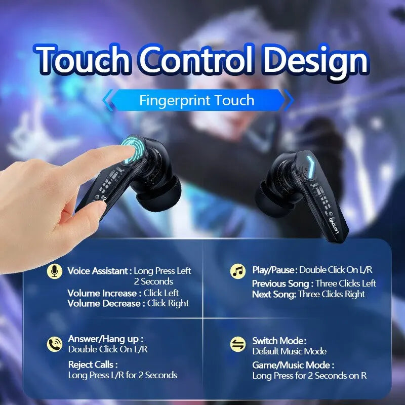 GM2 Pro Wireless Bluetooth 5.3 Sports Earphones - Ultimate Low Latency Gaming & Music Headphones
