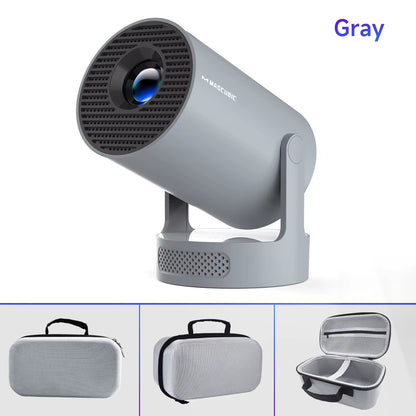 8K HY300 Pro Projector with Integrated 5W Speaker, 1280x720P Resolution, Android 14, 8000 Lumens Brightness, WiFi 6, Bluetooth 5.4, Portable Outdoor Design