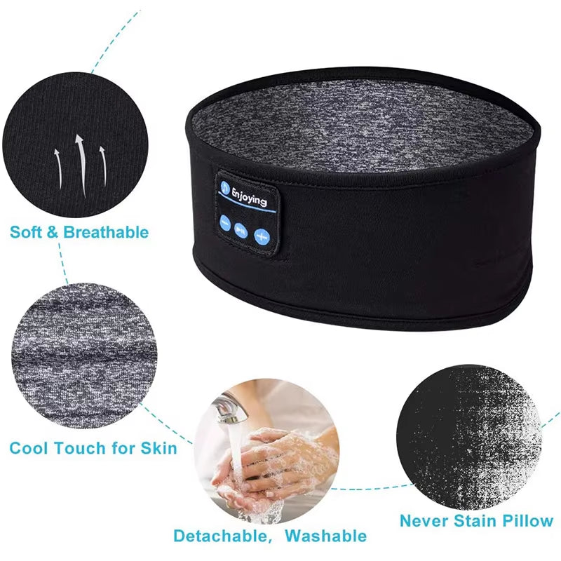 Bluetooth Sleep Headphones Eye Mask - Comfortable Wireless Music Earphones for Restful Nights