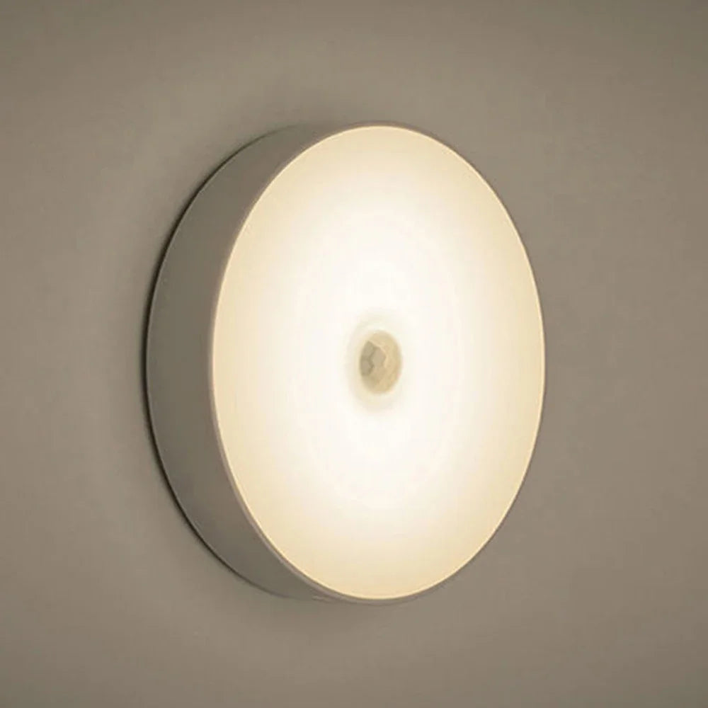 USB Rechargeable LED Night Light Motion Sensor Magnetic Wireless Lamp, Warm White No Flicker for Closet Bed Cabinet