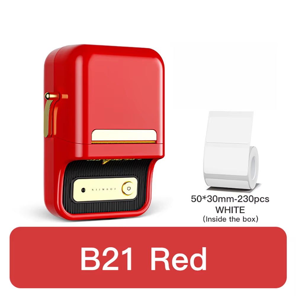 B21 Portable Thermal Printer - Wireless 1500mAh Bluetooth Sticker Maker for Clothing and Jewelry Labels