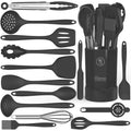 Ultimate Silicone Cooking Utensil Set - 14 Essential Heat-Resistant Tools for Nonstick Cookware, BPA-Free & Dishwasher Safe - Perfect for Every Kitchen!