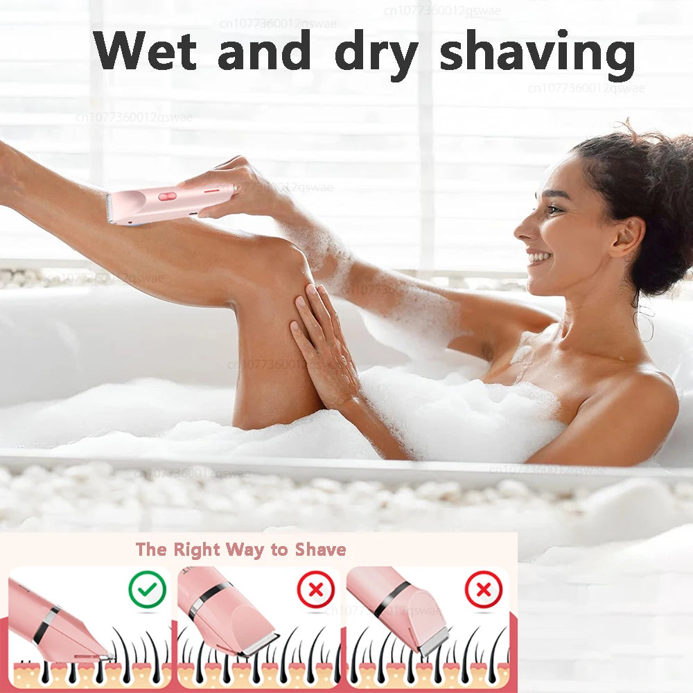 Effortless Hair Removal for Women - Rechargeable Electric Razor for Smooth Skin on Face, Legs, and Bikini Area