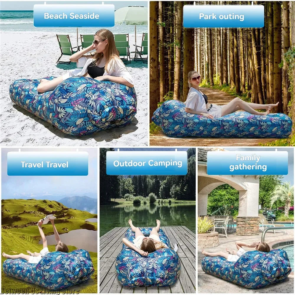 Ultimate Inflatable Outdoor Sofa and Folding Chair - Your Go-To Bean Bag for Relaxation by the Pool, Beach, and Campsite