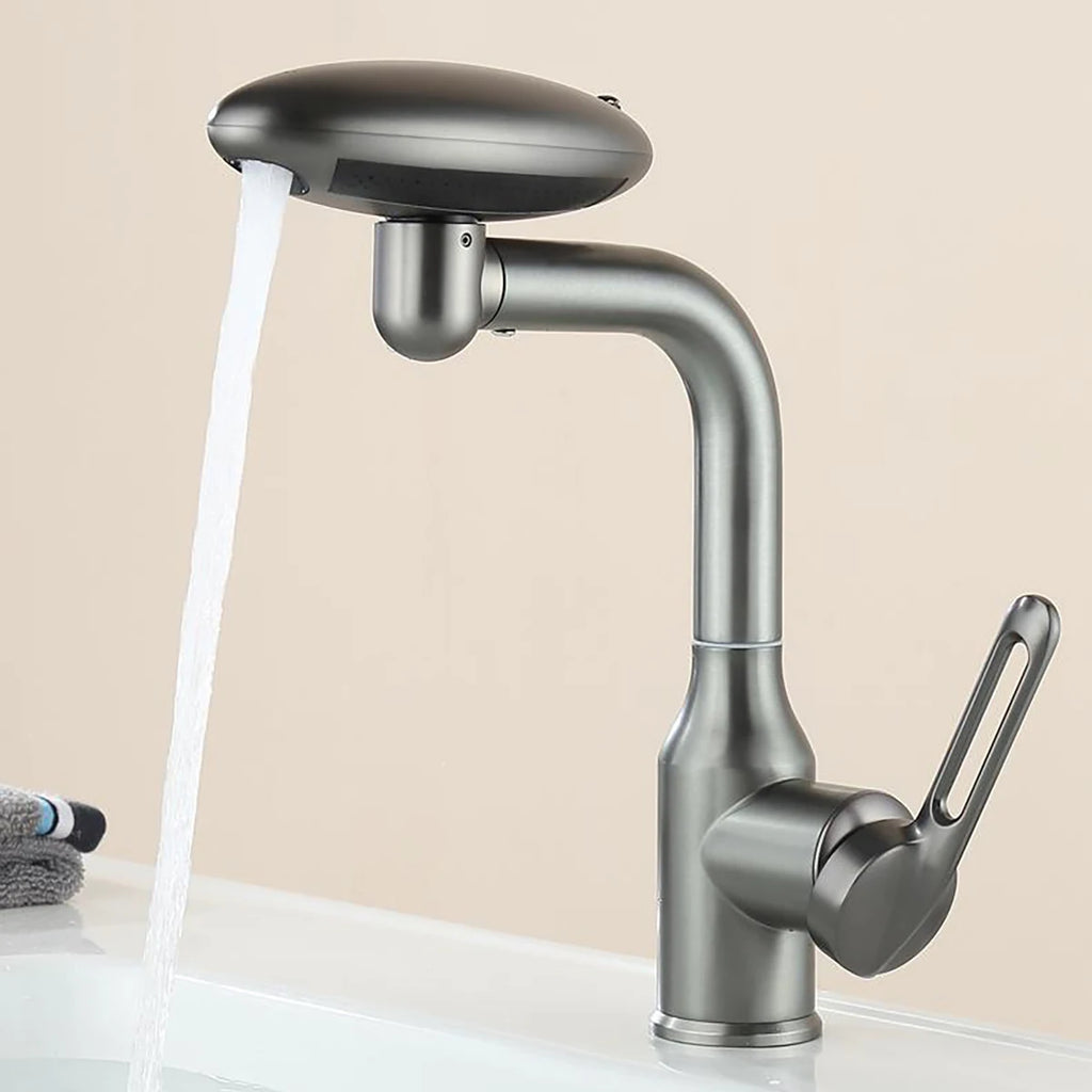 Stainless Steel Universal Multi-Function Rotating Faucet with 360-Degree Rotation and Four Water Outlet Options