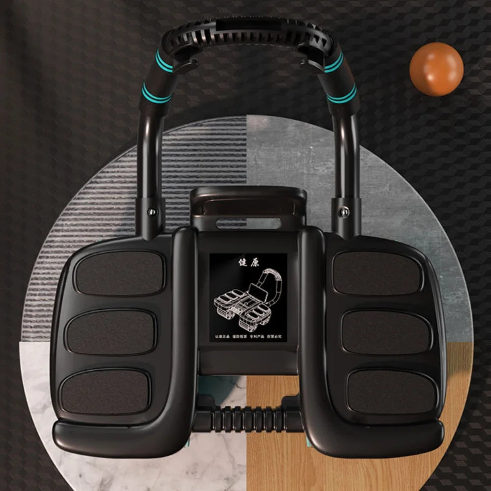 Revolutionary Abdominal Wheel Exerciser with Six-Wheel Stability and Automatic Rebound for Ultimate Core Strength Training
