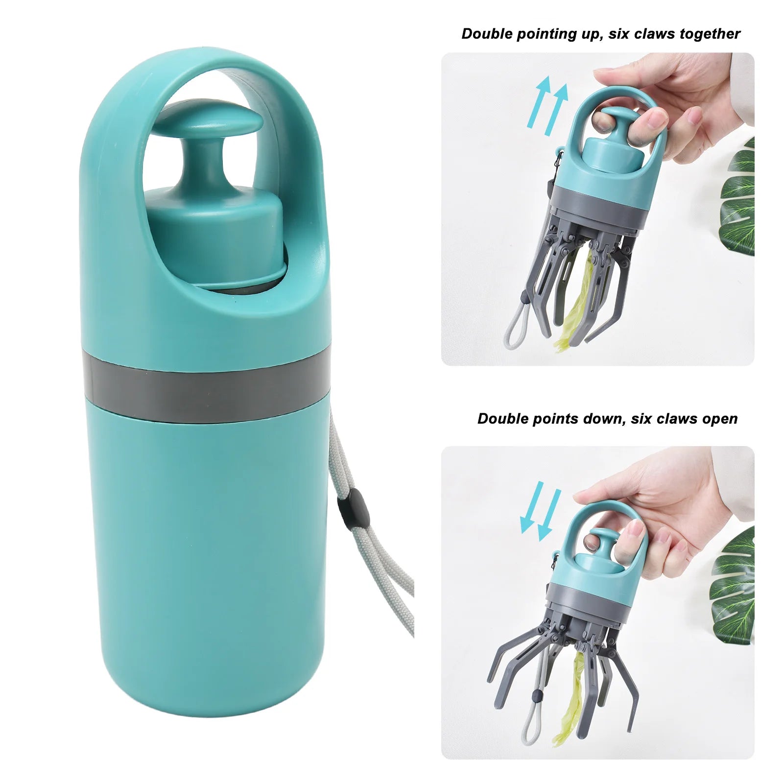 Zero Contact Dog Waste Picker - Lightweight Portable Poop Scooper with Bag Dispenser for Hassle-Free Outdoor Walks
