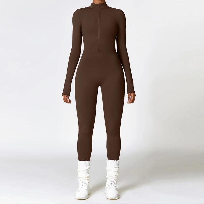 Cozy Up in Style: Winter Plush Fleece Yoga Jumpsuit for Women - Perfect for Fitness & Leisure!
