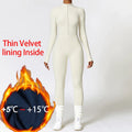 Cozy Up in Style: Winter Plush Fleece Yoga Jumpsuit for Women - Perfect for Fitness & Leisure!