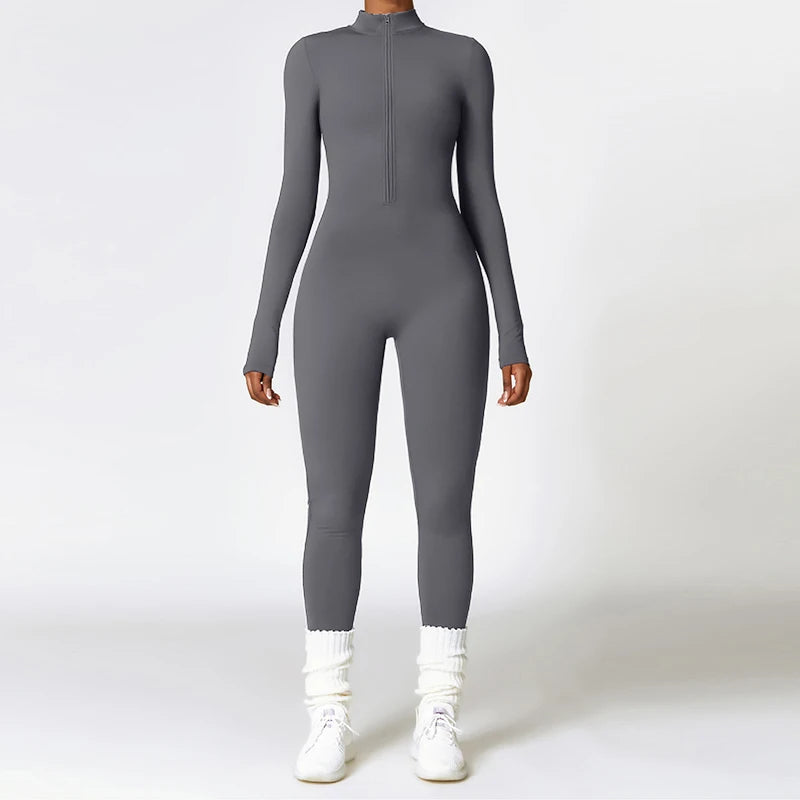 Cozy Up in Style: Winter Plush Fleece Yoga Jumpsuit for Women - Perfect for Fitness & Leisure!
