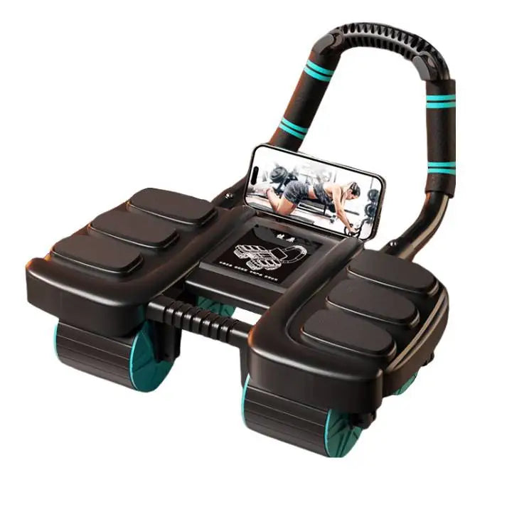 Revolutionary Abdominal Wheel Exerciser with Six-Wheel Stability and Automatic Rebound for Ultimate Core Strength Training