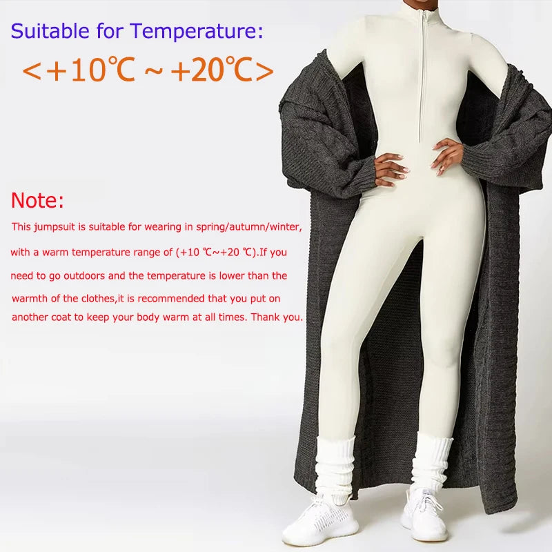 Cozy Up in Style: Winter Plush Fleece Yoga Jumpsuit for Women - Perfect for Fitness & Leisure!
