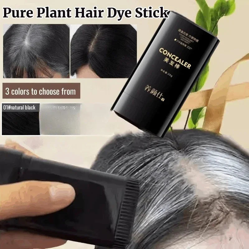 Instant Black Cover Waterproof Hair Dye Stick - Effortless Gray Hair Concealer for a Flawless Hairline
