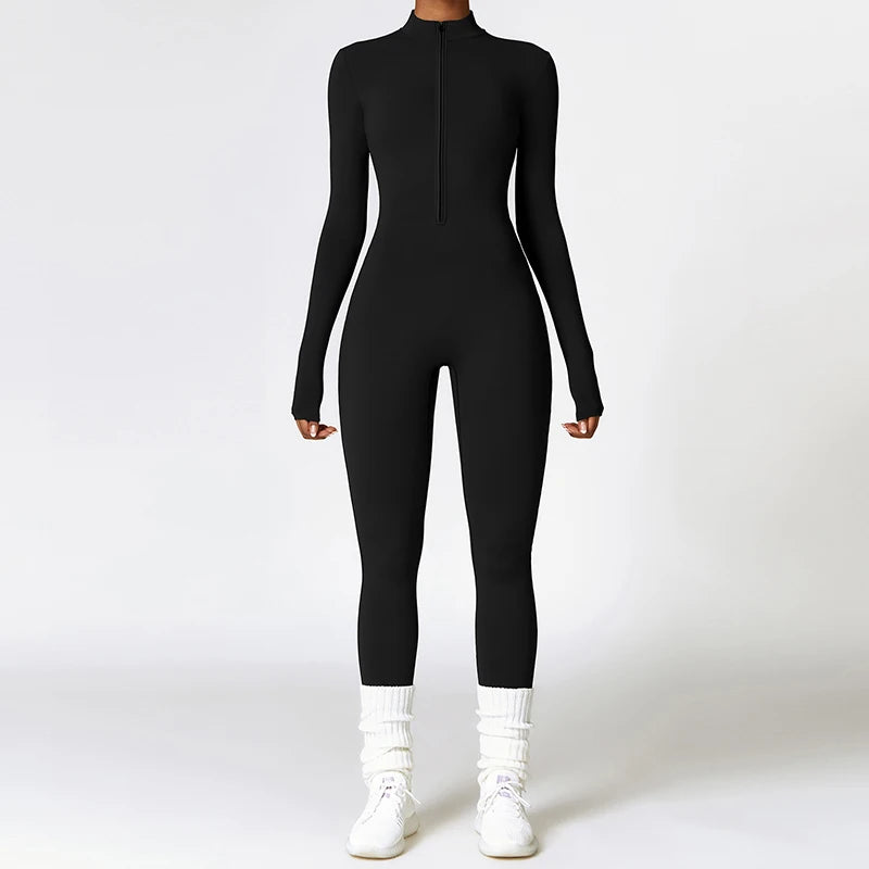 Cozy Up in Style: Winter Plush Fleece Yoga Jumpsuit for Women - Perfect for Fitness & Leisure!