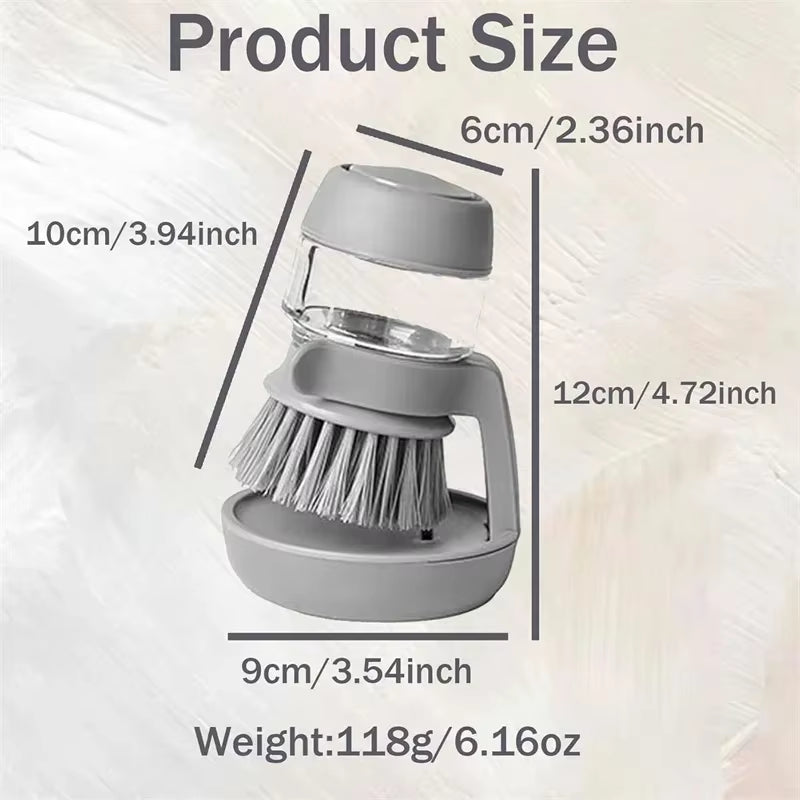 Effortless Kitchen Cleaning: Professional Dish Brush with Soap Dispenser & Drip Tray Holder