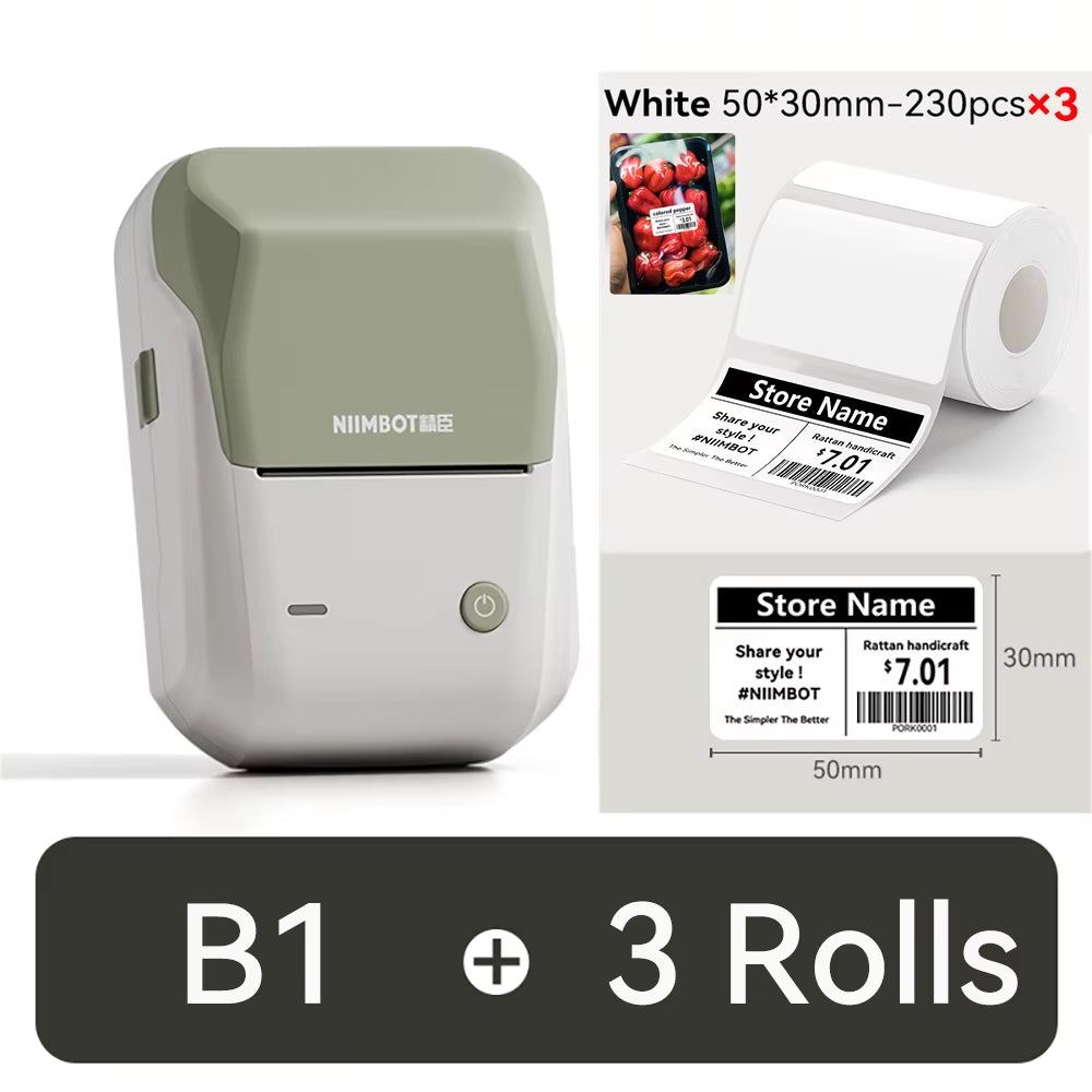 B21 Portable Thermal Printer - Wireless 1500mAh Bluetooth Sticker Maker for Clothing and Jewelry Labels