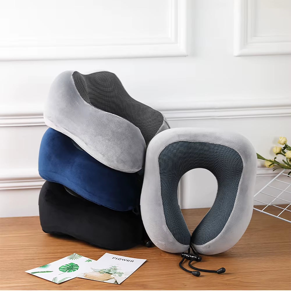 U-Shaped Memory Foam Travel Pillow for Neck Support and Comfort