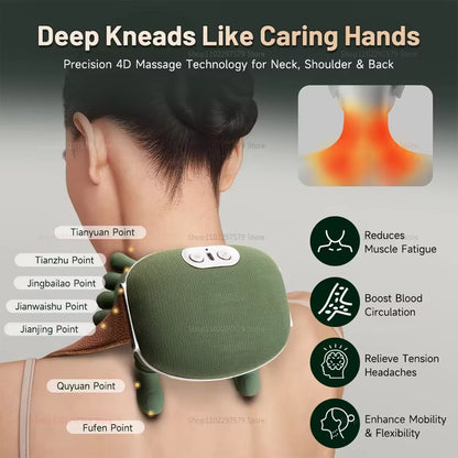 Hot Selling Biomimetic Massager, Electric 4D Kneading and Massage, Relaxing Pain and Muscle Recovery for Home Use