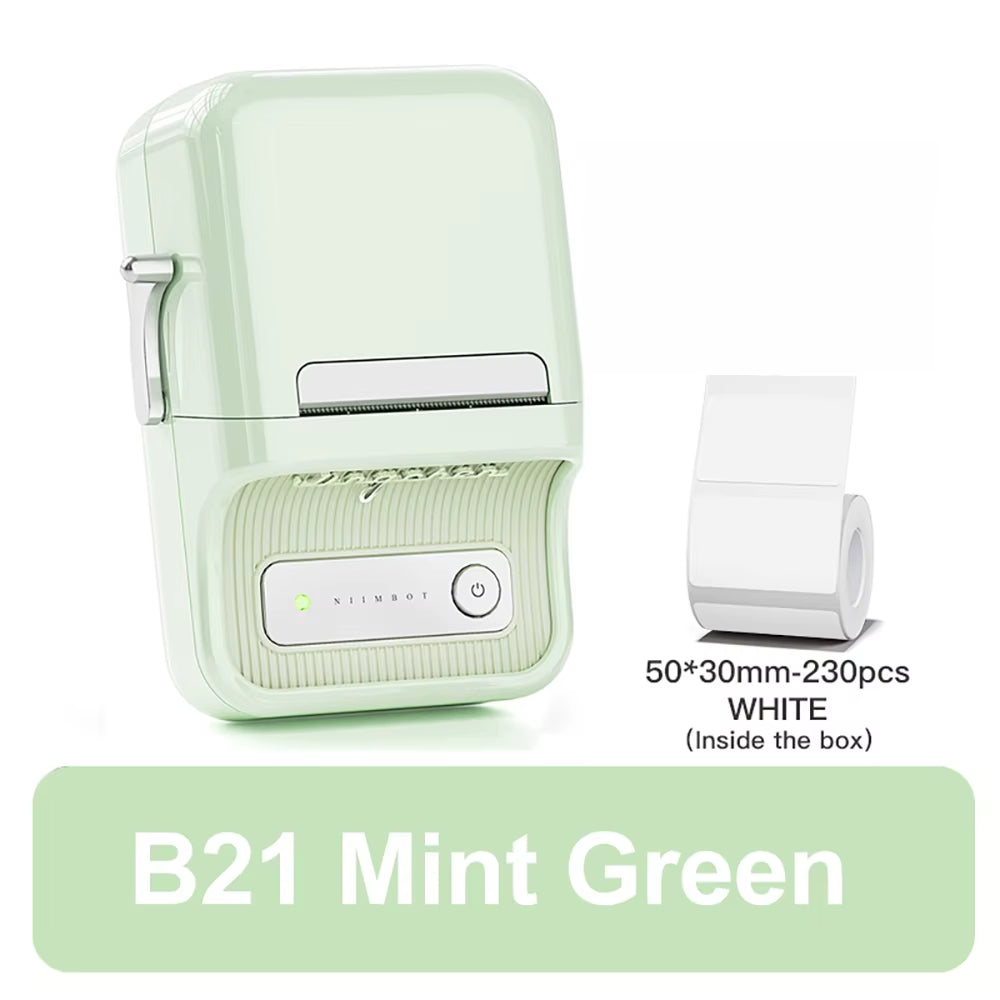 B21 Portable Thermal Printer - Wireless 1500mAh Bluetooth Sticker Maker for Clothing and Jewelry Labels