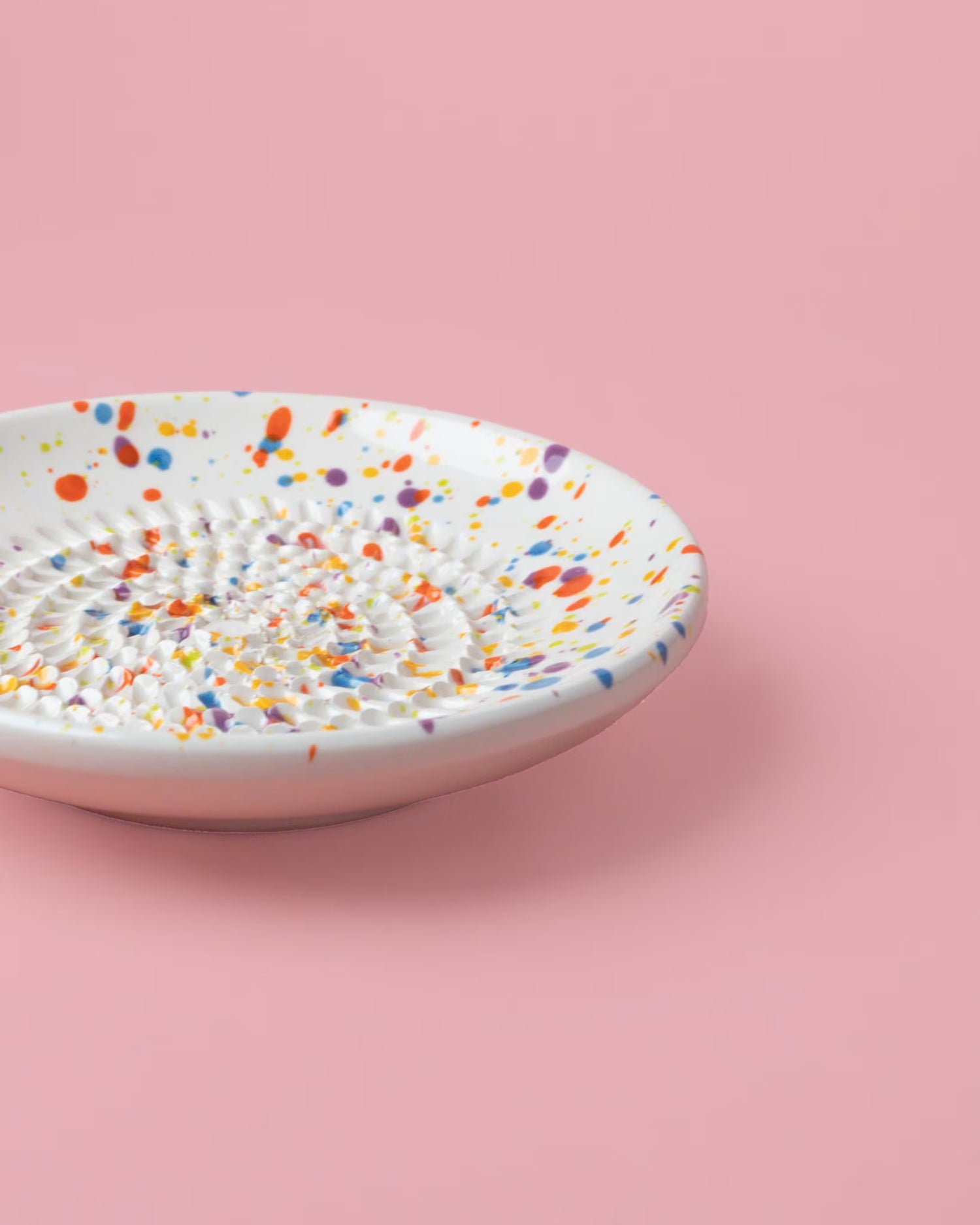 Handmade Ceramic Ginger Grater Plate: Carnaval Design Kitchen Utensil