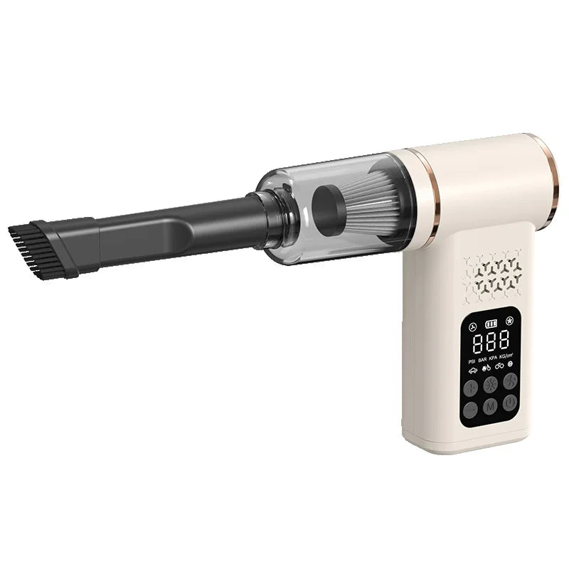 4-in-1 Wireless Car Vacuum Cleaner & Tire Inflator - Portable Multi-Functional Air Pump with Flashlight