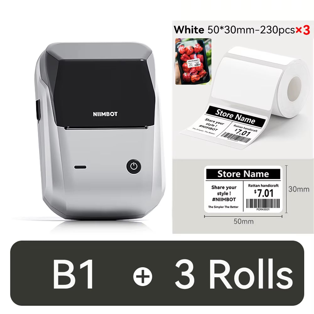 B21 Portable Thermal Printer - Wireless 1500mAh Bluetooth Sticker Maker for Clothing and Jewelry Labels