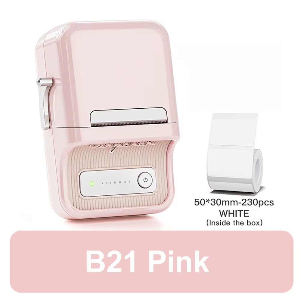 B21 Portable Thermal Printer - Wireless 1500mAh Bluetooth Sticker Maker for Clothing and Jewelry Labels