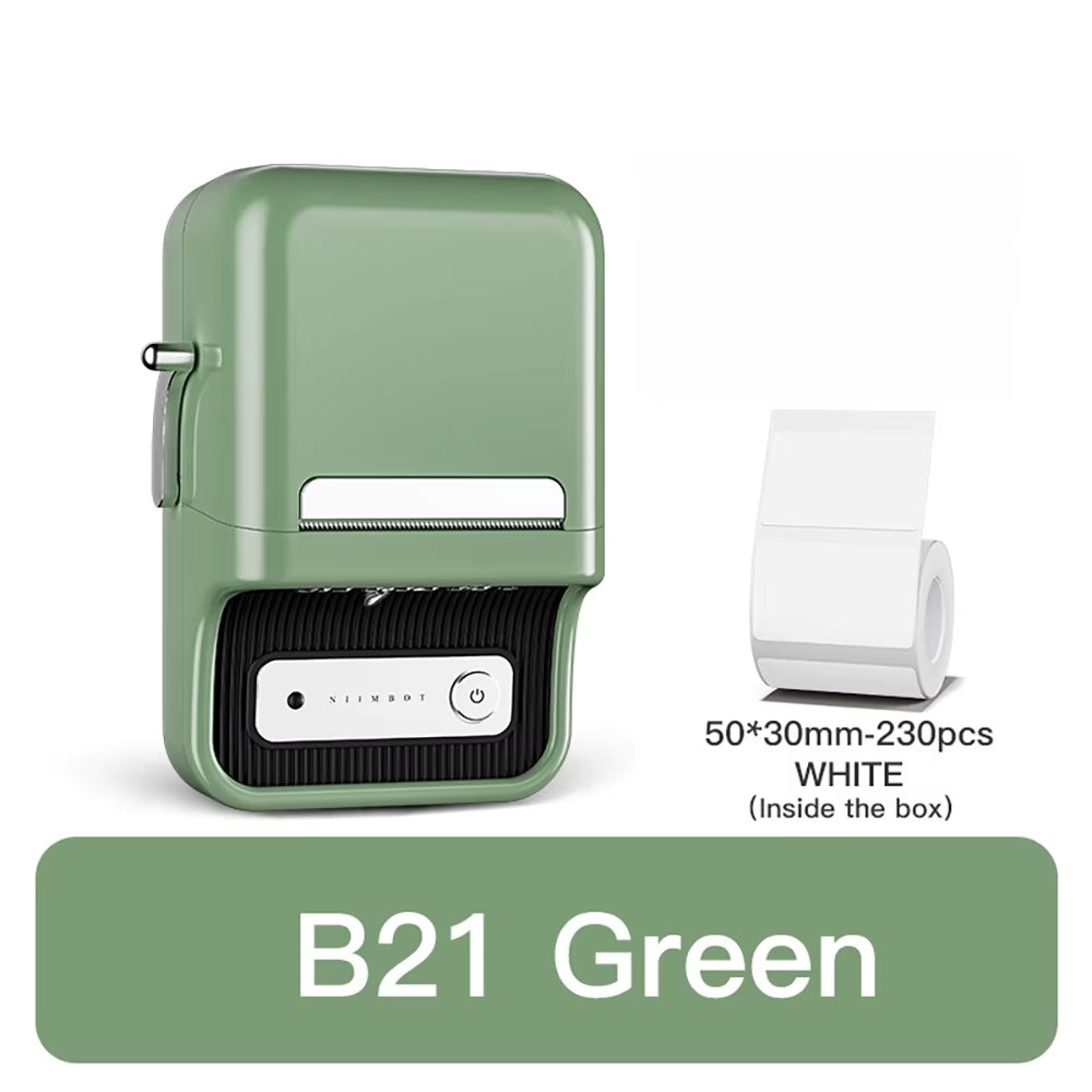 B21 Portable Thermal Printer - Wireless 1500mAh Bluetooth Sticker Maker for Clothing and Jewelry Labels