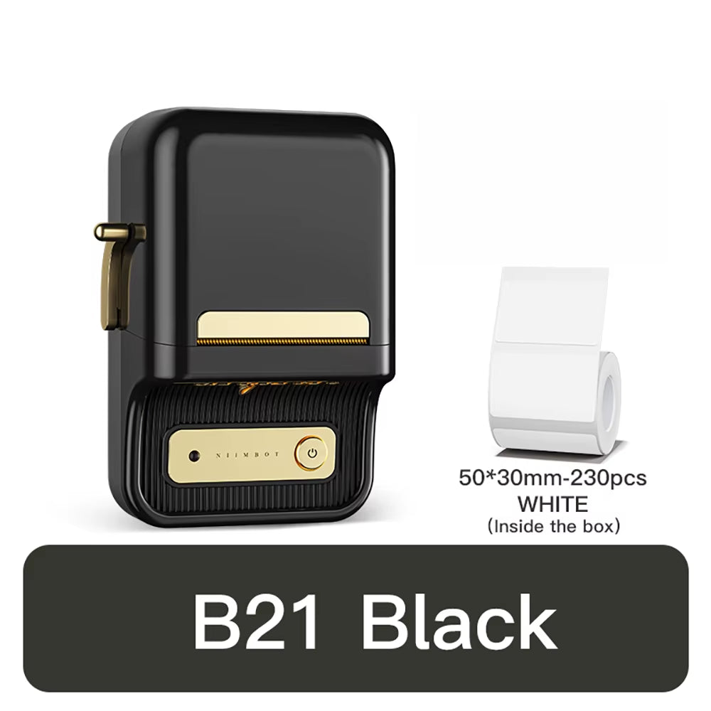 B21 Portable Thermal Printer - Wireless 1500mAh Bluetooth Sticker Maker for Clothing and Jewelry Labels