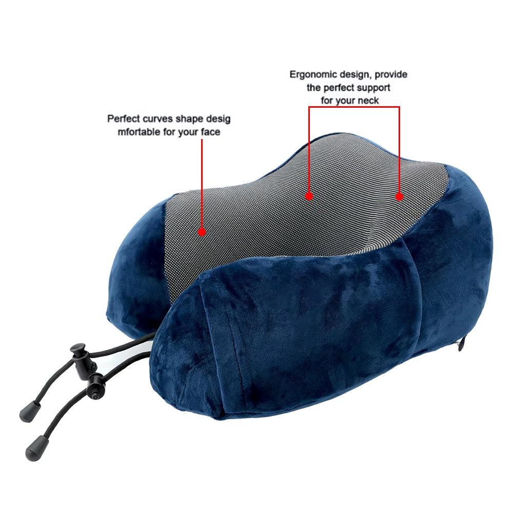 U-Shaped Memory Foam Travel Pillow for Neck Support and Comfort