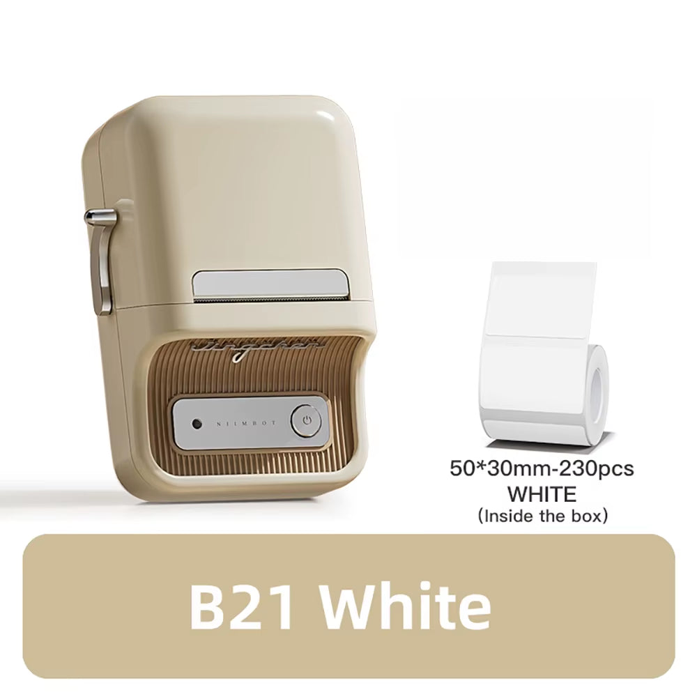 B21 Portable Thermal Printer - Wireless 1500mAh Bluetooth Sticker Maker for Clothing and Jewelry Labels