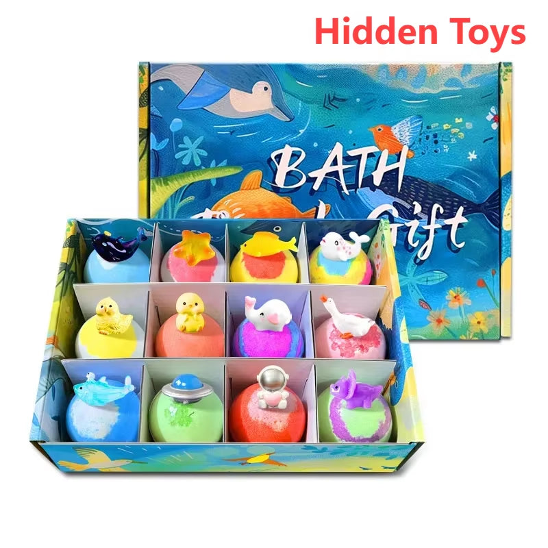Dive into Fun with 12Pcs Ocean-Themed Bath Balls – Discover Hidden Toys and Enjoy Scented Relaxation!