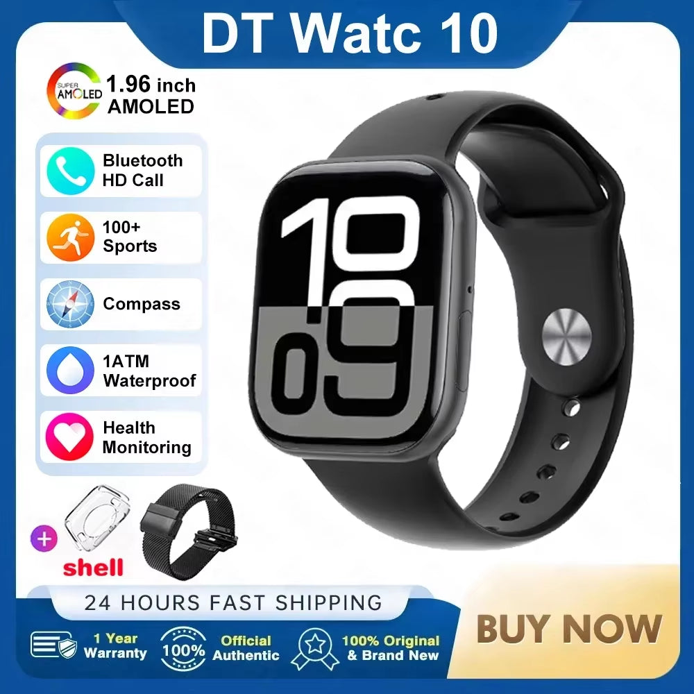 2026 New Original for Apple DT Watch 10 Smart Watch Men AMOLED 4GB Memory Music 3D Surround BT Call Waterproof Smart Watch Woman