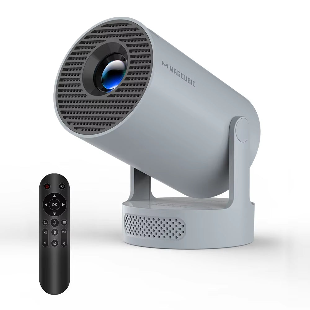 8K HY300 Pro Projector with Integrated 5W Speaker, 1280x720P Resolution, Android 14, 8000 Lumens Brightness, WiFi 6, Bluetooth 5.4, Portable Outdoor Design