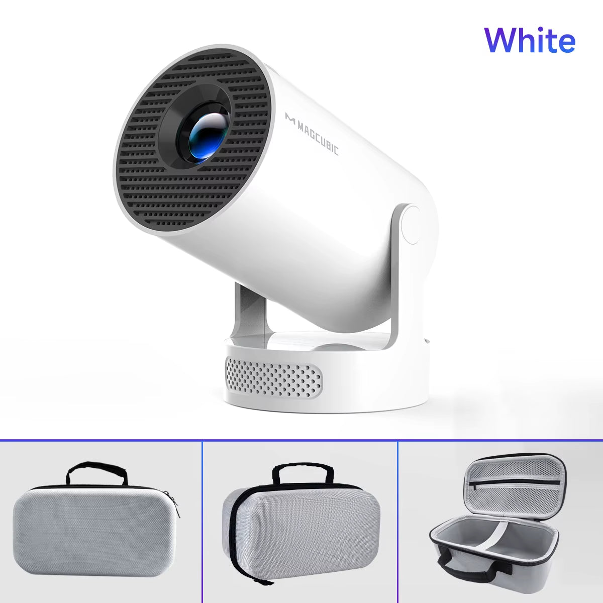 8K HY300 Pro Projector with Integrated 5W Speaker, 1280x720P Resolution, Android 14, 8000 Lumens Brightness, WiFi 6, Bluetooth 5.4, Portable Outdoor Design