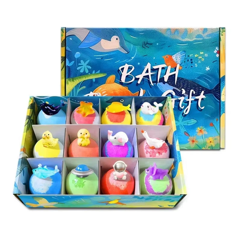 Dive into Fun with 12Pcs Ocean-Themed Bath Balls – Discover Hidden Toys and Enjoy Scented Relaxation!
